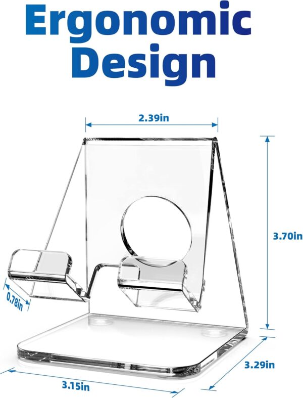 TOPGO Acrylic Cell Phone Stand, Clear Phone Holder for Office Desk, Vanity, Kitchen, Bedside Table, Compatible with iPhone/Smartphones/iPad/Switch/Kindle, Office Desk Accessories, Desk Organization - Image 7