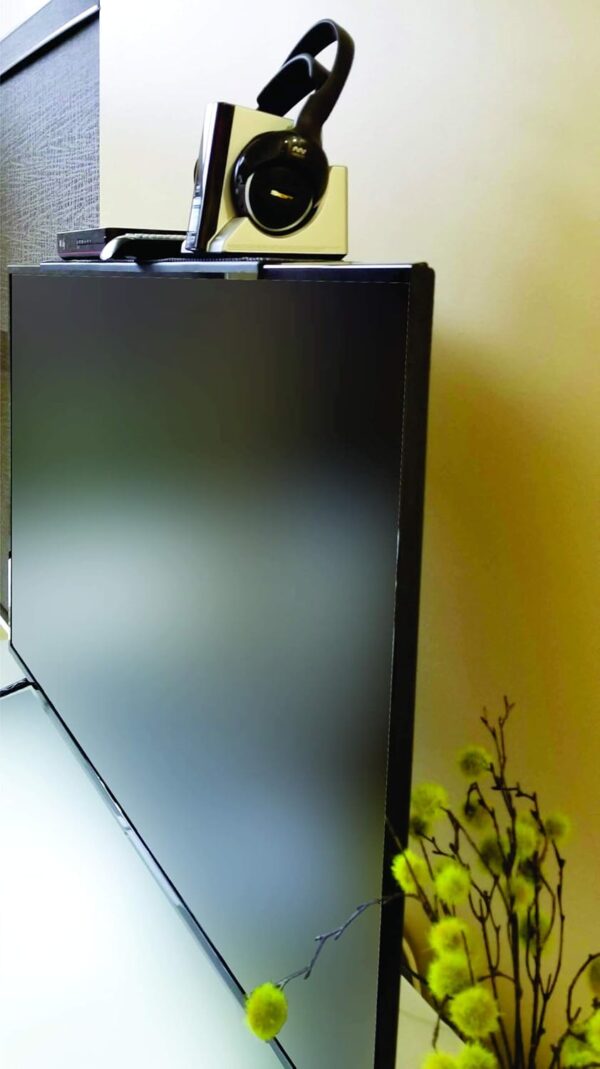 Axis Flat Screen TV Black Steel Shelf - Universal 32 Inch and Up, No Tools Required, USA Patent Pending - Image 4