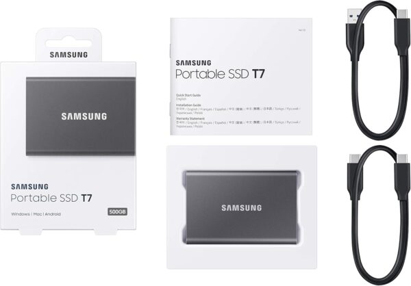 SAMSUNG T7 Portable SSD, 4TB External Solid State Drive, Speeds Up to 1,050MB/s, USB 3.2 Gen 2, Reliable Storage for Gaming, Students, Professionals, MU-PC4T0T/AM, Gray - Image 7