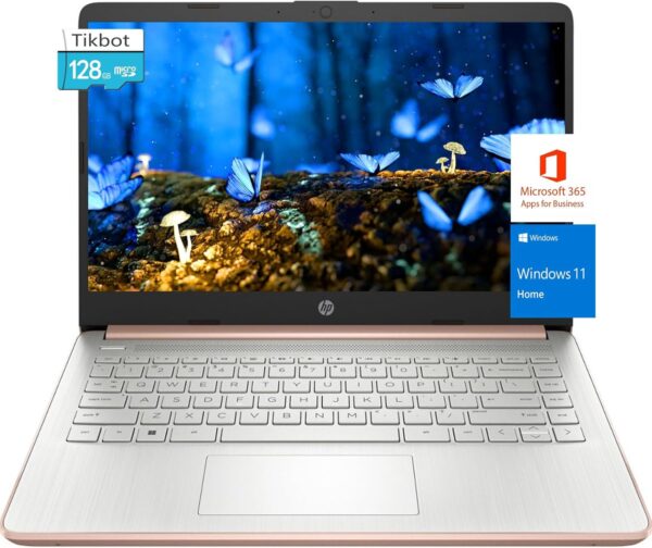HP-Laptops 14inch-Rose Gold Windows 11-32GB RAM - 192GB Storage - Microsoft 365 - Quad-core Intel Celeron N4120 - USB Type-C - SD Card Reader - 13Hours Battery Life - Wireless-AC - HDMI