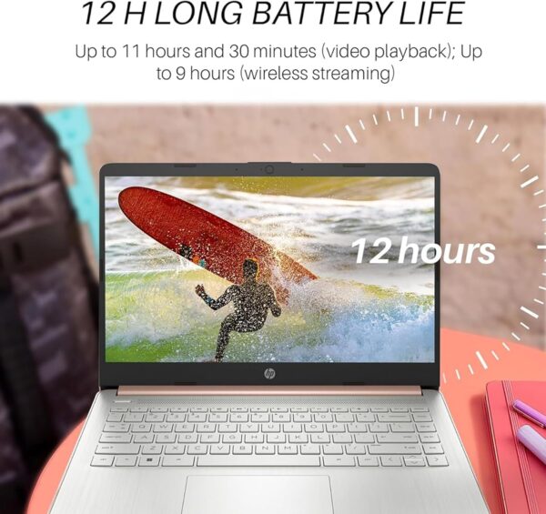 HP-Laptops 14inch-Rose Gold Windows 11-32GB RAM - 192GB Storage - Microsoft 365 - Quad-core Intel Celeron N4120 - USB Type-C - SD Card Reader - 13Hours Battery Life - Wireless-AC - HDMI - Image 6
