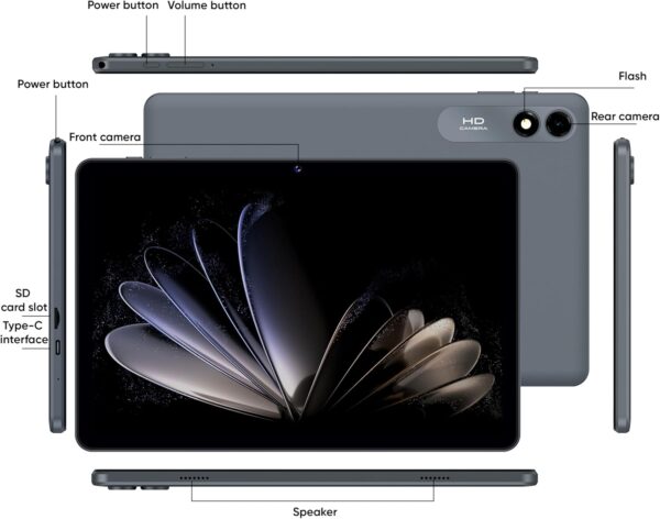 Tablet, Android 14 Tablets 64GB+10(4+6 Expand)GB 512GB Expandable, Octa-Core Tablet with WiFi, 8000mAh Battery, 10.1 inch Tablet with 800MP Camera, Tablet with Keyboard Case, Stylus, Bluetooth (Black) - Image 6