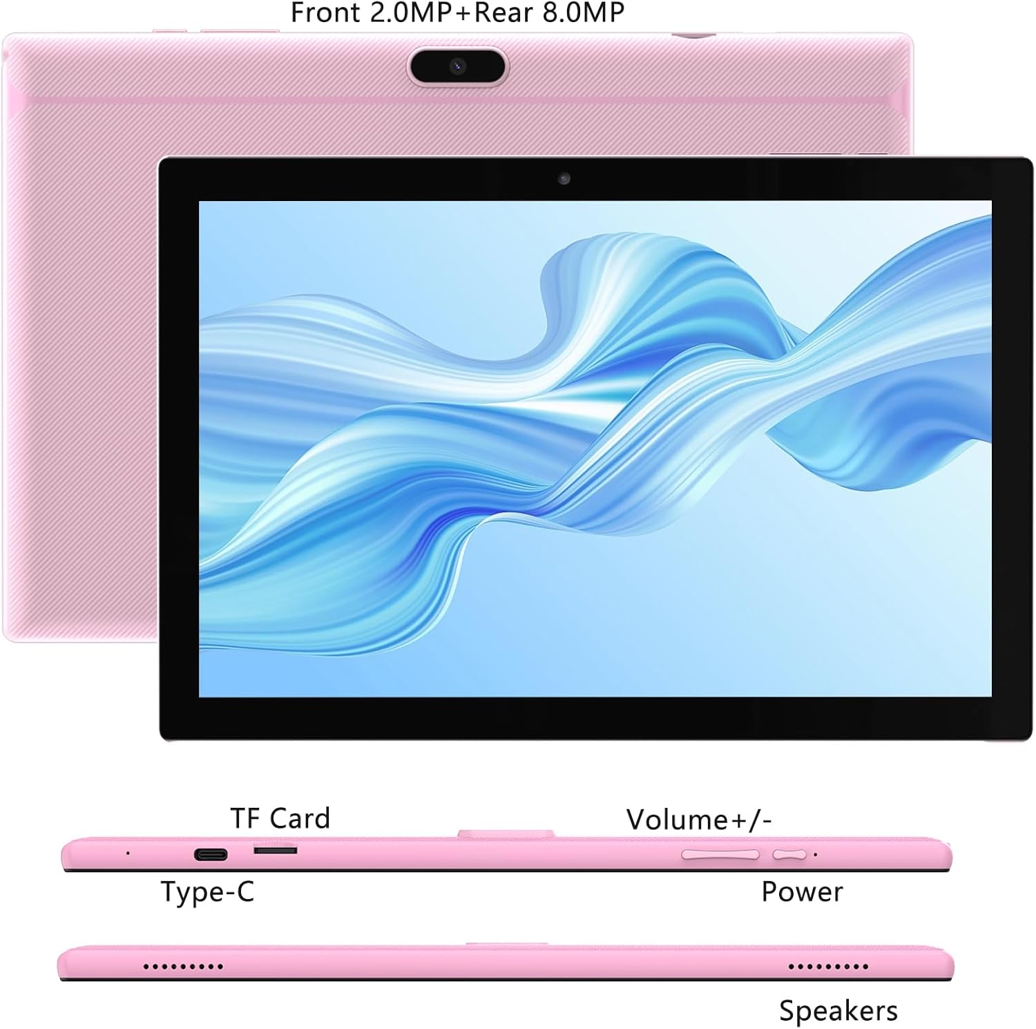 Android 14 Tablet 10 Inch, 2 in 1 Tablets with Keyboard/ Mouse/ Case/ Stylus, 8GB RAM+64GB ROM/1TB Expand Tablet, 1.8Ghz Quad-core Processor, 1280*800 HD Touch Screen, 8MP Camera, 5G WIFI 6 Tablet - Image 7