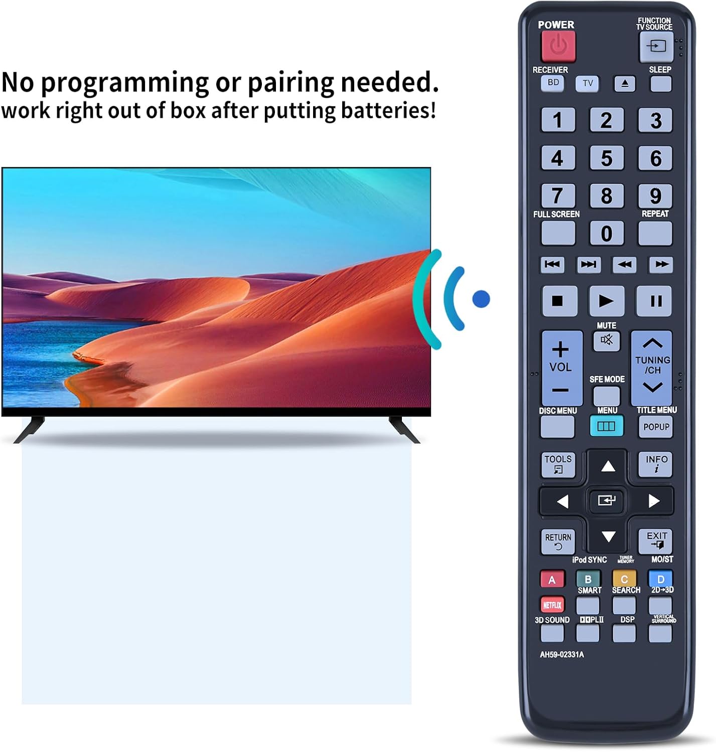 AH59-02331A Replaced Remote Control for Samsung Blu-ray Home Entertainment System HTD6500W HTD6730W HT-D6500W HT-D6730W - Image 4