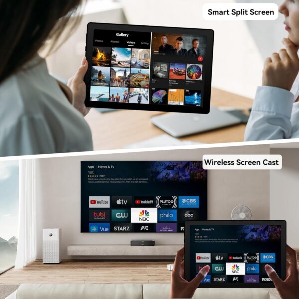 Tablet, Android Tablet, 16GB RAM 128GB ROM 1TB Expansion, 8-Core Processor, Android 14 Tablet 11 inch 1280x800 FHD Touch Screen, Widevine L1, Dynamic Halo, Dual Camera, WiFi6,BT5.3, 6800mAh Battery - Image 9