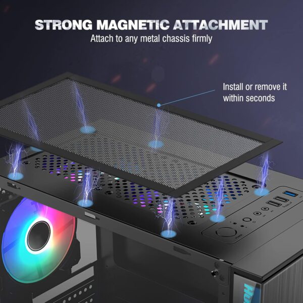 MoKo 400x300mm DIY PC Case Dust Mesh Filter, [2 Pack] PVC Dustproof Magnetic Dust Filter Cover, PC Mesh Grill with Magnetic Frame Strip Computer Cooler Fan Dust Filter for Computer PC Case, Black - Image 6