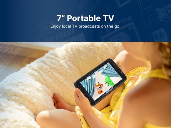 Emerson ET-7000 7" Portable Handheld Digital TV with Built-in Rechargeable Battery, HD Display, Multimedia Playback, USB/SD Card Support, and AC/DC Adapter | Compact TV for Home or Travel - Image 2