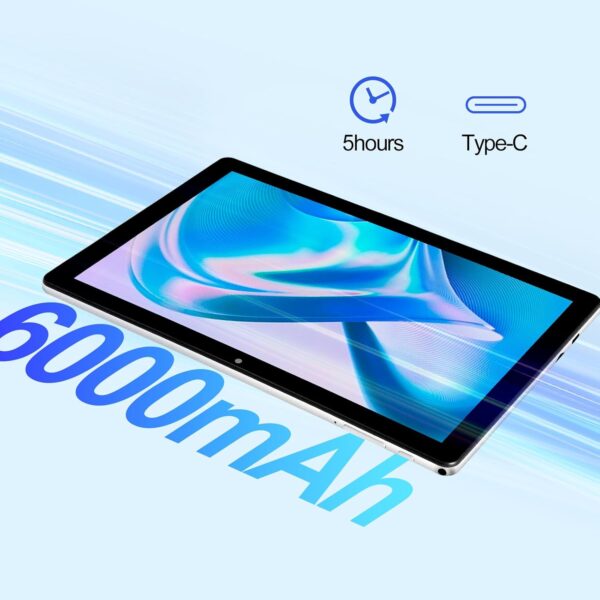 Tablet, 10.1" Android Tablet with Quad-Core Processor, 6GB RAM 64GB ROM, 1280 * 800 HD IPS Touchscreen, 6000 mAh Battery Last up to 8 Hours, WiFi 6, BT 5.2, Dual Camera - Image 6