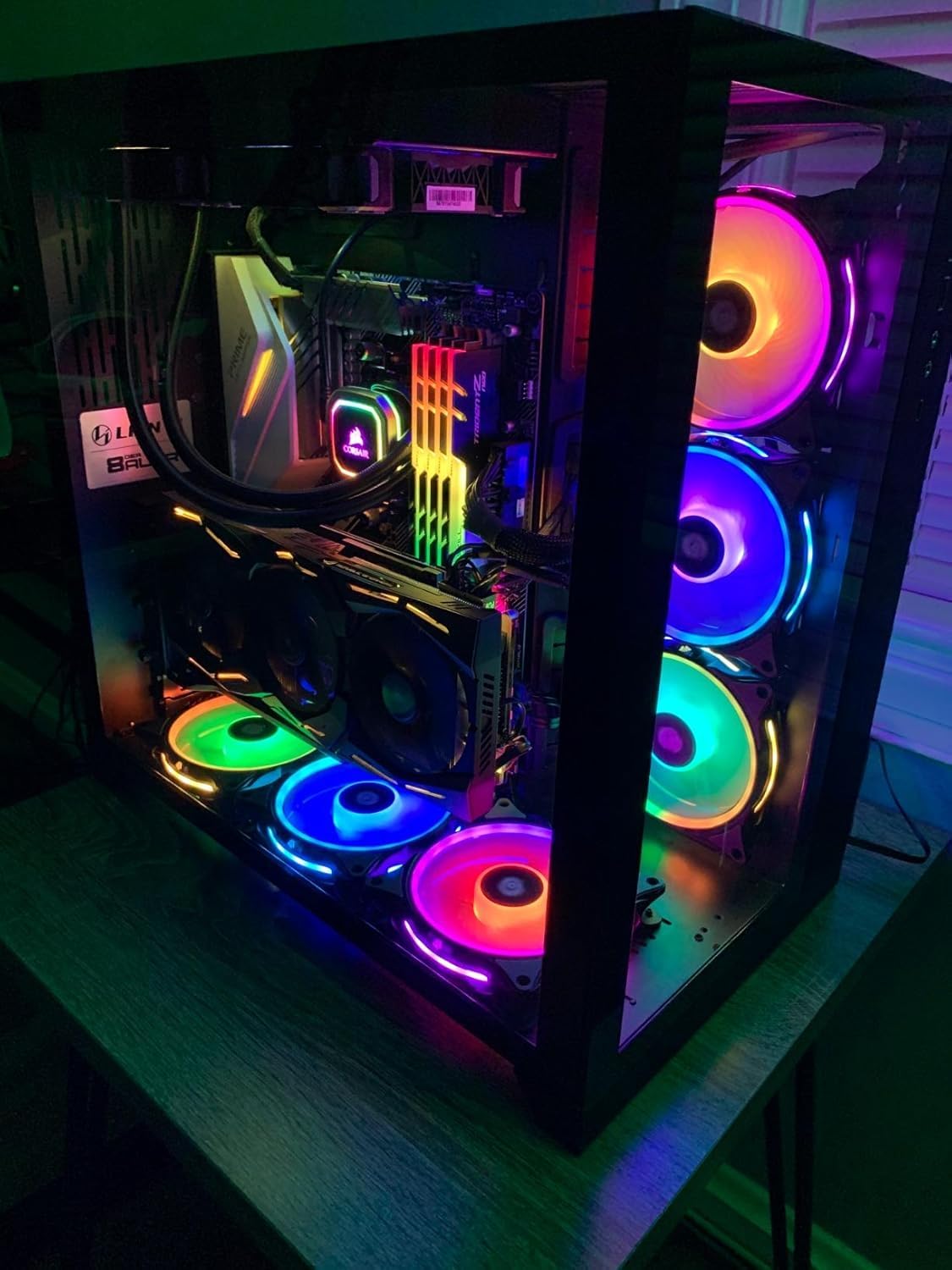 AsiaHorse FS-9002 Pro 120mm RGB Case Fan, 26 LED ARGB and Double LED Lingting Loops, 800-1800rpm Pwm Case Fan with Motherboard Sync/Analog Controller(6 Pack, Black) - Image 8