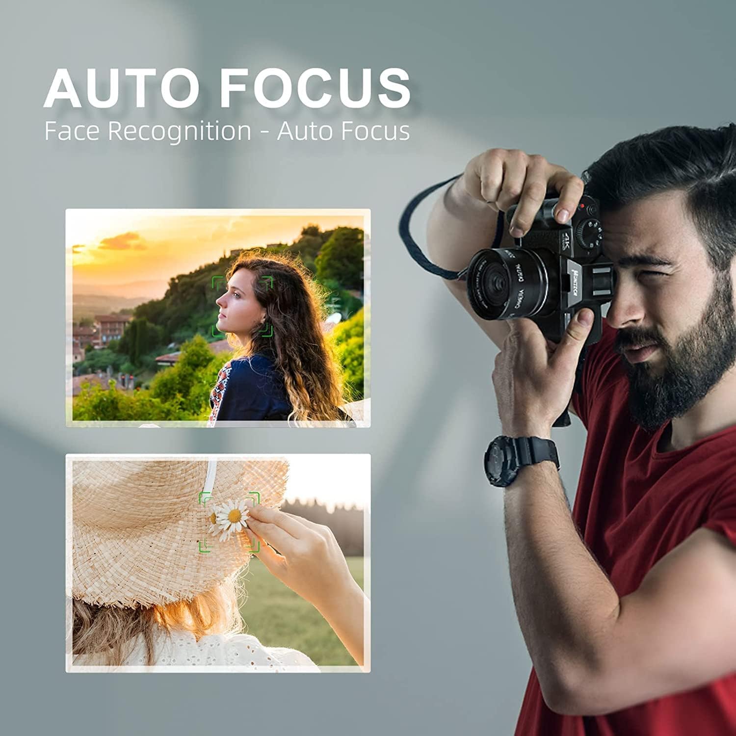 Digital Camera for Photography and Video, 4K 48MP Vlogging Camera for YouTube with 180° Flip Screen,16X Digital Zoom, 2 Batteries(WT,S100,Black ) - Image 3