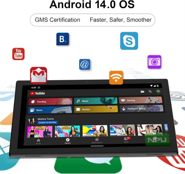 Tablet Android 14 Tablet 10 Inch Tablet 64GB Storage Tablets 8GB RAM 1024GB Expand 2MP+8MP Dual Camera 10 IN Tab Quad-Core Processor WiFi Bluetooth 6000MAH Battery 10.1'' IPS HD Touch Screen Tableta - Image 2