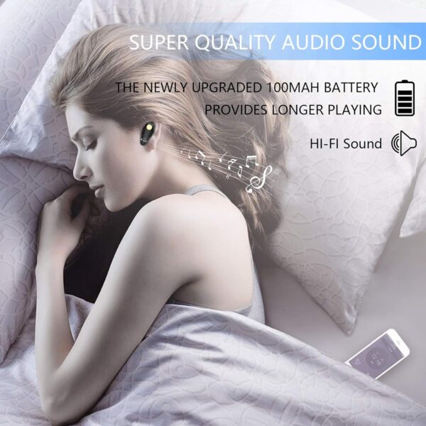 Bluetooth Headset, V5.0 Ultralight Wireless Headphone Cell Phone Earpiece with Mic Headsetcase,Volume Control, Handsfree Earbud,Compatible with Android/iPhone/Smartphones/Laptop - Image 6