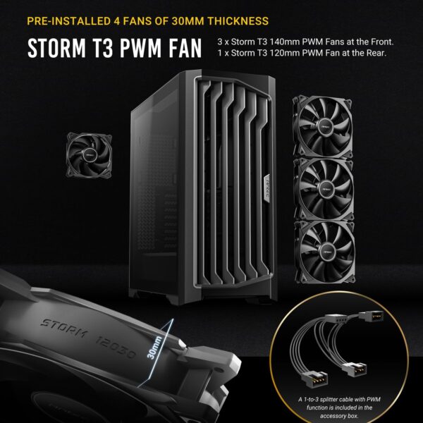 Antec Performance 1 FT, Full Tower, RTX40 Fully Compatible, Temp Display, 4 x Storm T3 PWM Fans, Type-C, Dual TG Side Panels, Removable Top Bracket, High Airflow Mesh Front Panel, E-ATX PC Gaming Case - Image 4