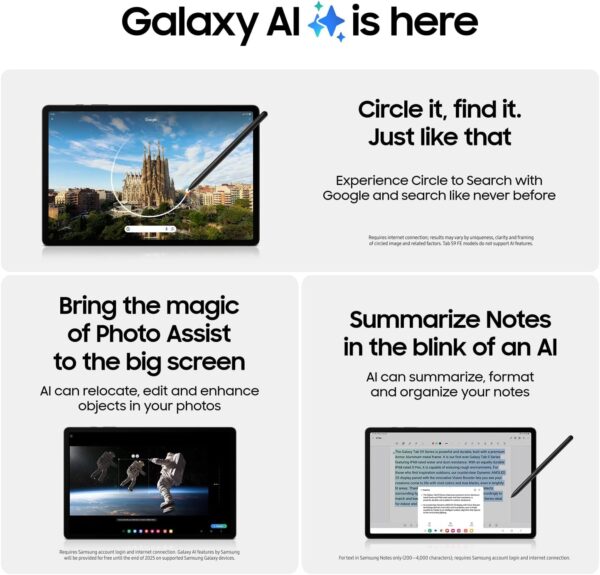 Samsung Galaxy Tab S9 11” 128GB WiFi 7 Android AI Tablet, Snapdragon 8 Gen 2 Processor, AMOLED Screen, Durable Design, S Pen Included, Long Battery Life, Auto Focus Camera, US Version, 2023, Graphite - Image 3