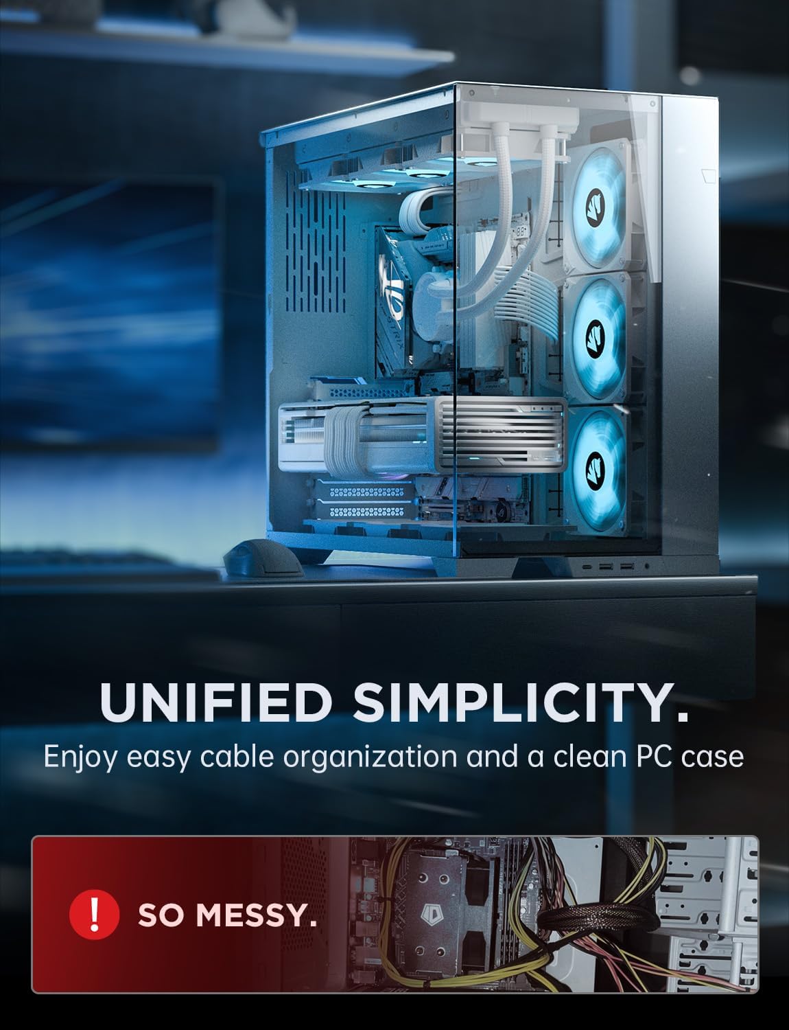 AsiaHorse Power Supply Sleeved Cable, 16 AWG PSU Extension Cable Kit of White Connector, 1x24Pin/2x4+4 EPS/3x6+2 PCI-E, 30cm Length with Combs-White - Image 7