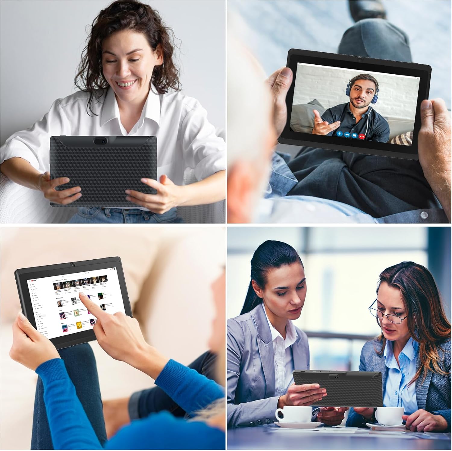 Android 12 Tablet 7 inch, 4GB RAM 32GB ROM Tablets, Quad-Core 1.5GHz Processor, Dual Camera,1024 x 600 IPS HD Display Screen,512GB Expand, WiFi, BT, 7" Tablet Black - Image 7