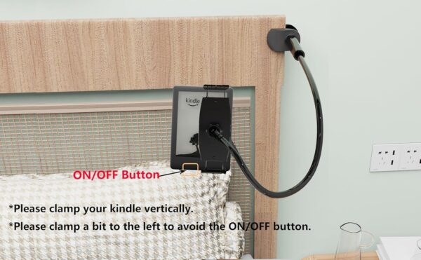Tablet Stand Holder, Mount Holder Clip with Grip Flexible Long Arm Gooseneck Compatible with ipad iPhone/Nintendo Switch/Samsung Galaxy Tabs/Amazon Kindle Fire HD - Black - Image 7