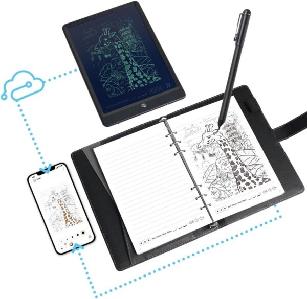 3in1 Digital Smart Pen, Smartpen Writing Set-Smart pens for Note Taking, Real-time Digital Synchronization Compatible for iOS and Android Smartphone, Smart Pen and Notebook and Writing pad