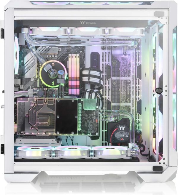 Thermaltake View 51 Snow Motherboard Sync ARGB E-ATX Full Tower Gaming Computer Case with 2 200mm ARGB 5V Motherboard Sync RGB Fans + 140mm Black Rear Fan Pre-Installed CA-1Q6-00M6WN-00, White - Image 6