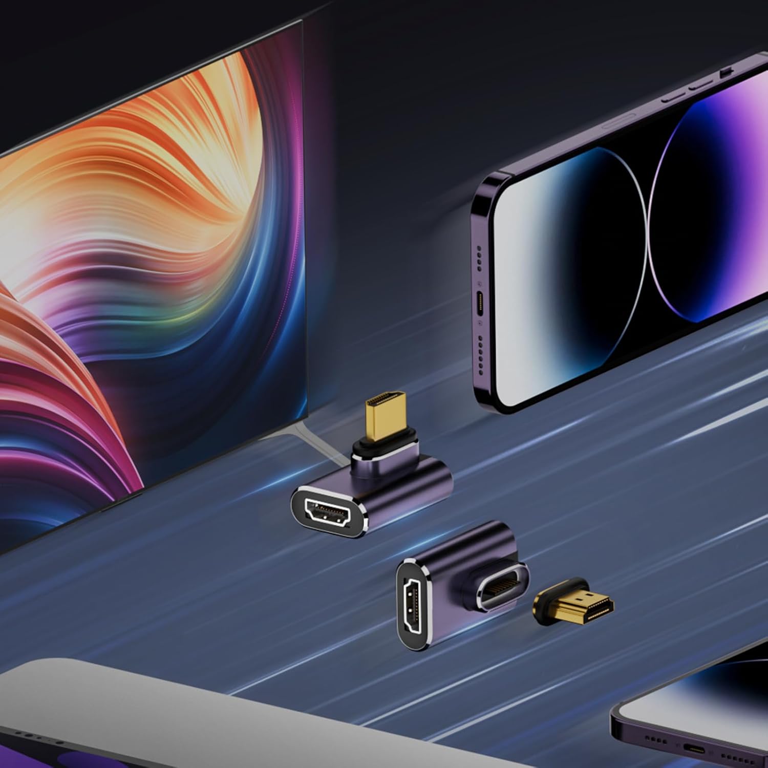 Adapter Straight Head Male to 90 Degree Female HDTV Conversion Converter for Intelligent Home Entertainment - Image 7