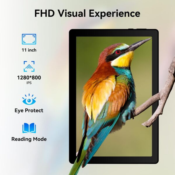 Tablet, Android Tablet, 16GB RAM 128GB ROM 1TB Expansion, 8-Core Processor, Android 14 Tablet 11 inch 1280x800 FHD Touch Screen, Widevine L1, Dynamic Halo, Dual Camera, WiFi6,BT5.3, 6800mAh Battery - Image 4