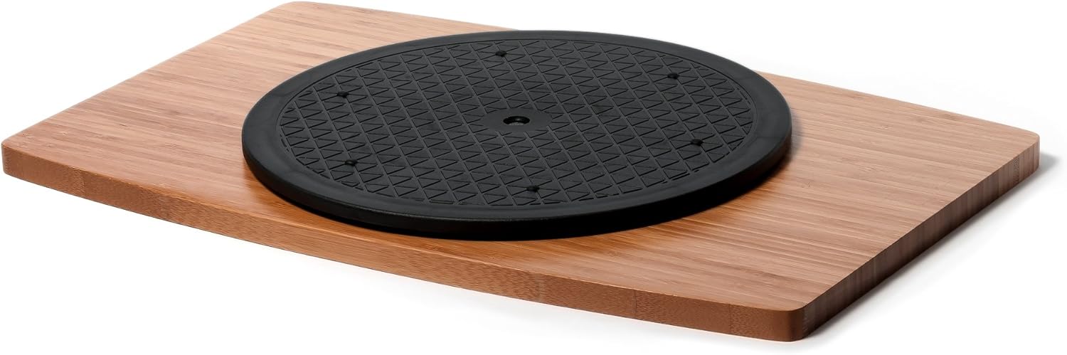 Prosumer's Choice Wooden TV Swivel Stand for LED/LCD TV, Monitors, Stereos, 21-inch Base Surface - Steel Ball Bearings - Lazy Susan Spinning Monitor Stand Rotating TV Stand - 360˚ Rotation - Image 5