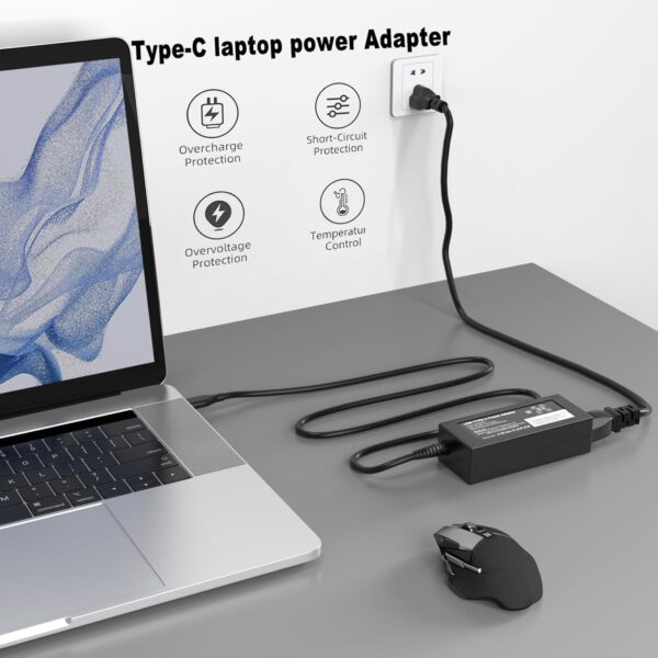 Replacement for Dell Laptop Charger,65W USB C Laptop Charger Compatible with Dell HP Lenovo Asus Acer Samsung Google Chromebook Type C Power Cord - Image 6