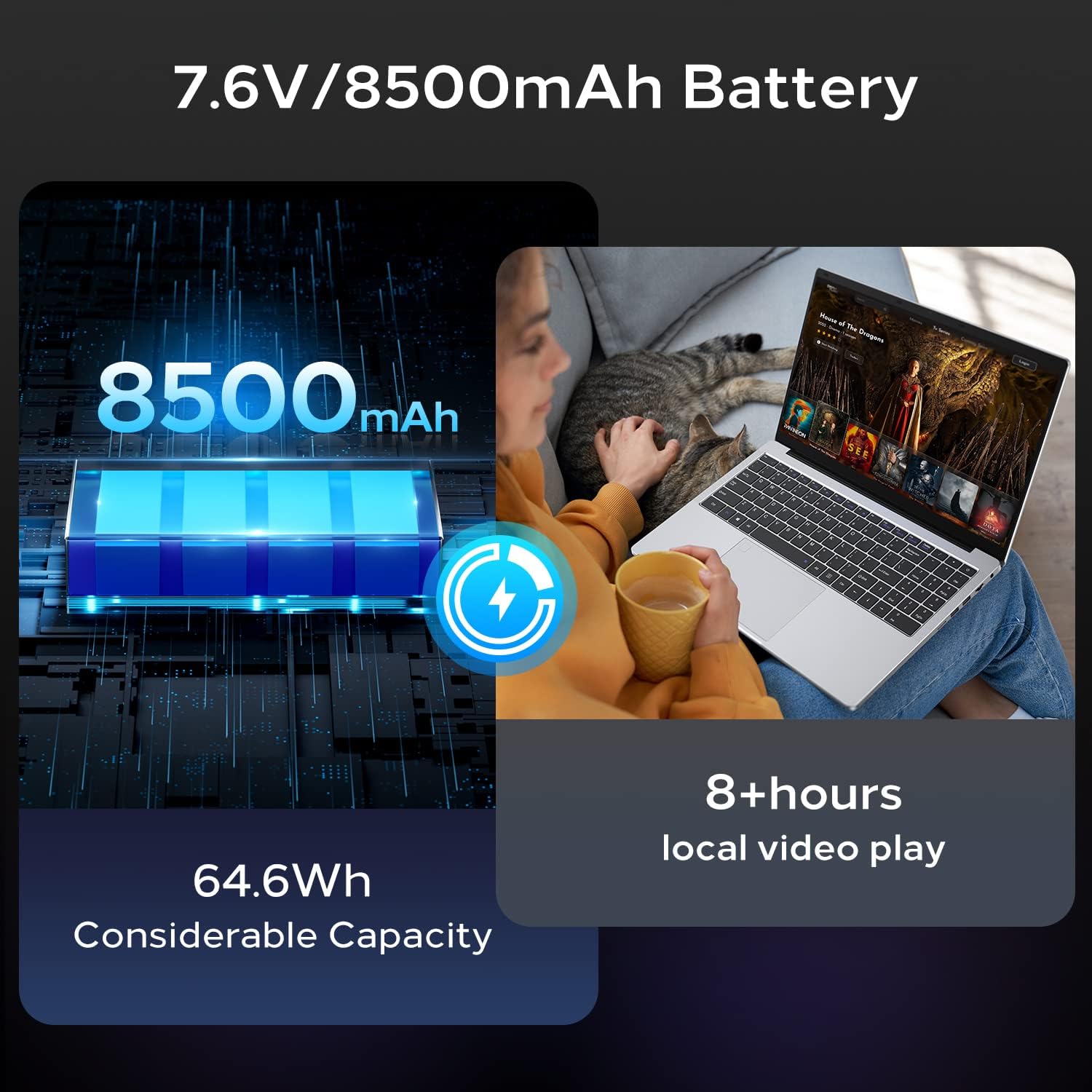 OTVOC Laptop 15.6 inch Windows 11, Celeron JasperLake N5105, Quad Core, Up to 2.9GHz, 16GB RAM, 512GB NVME SSD,Up to 4TB, 15.6" FHD IPS 1920x1080, HDMI, HDD, Type-C, RJ45, Support Windows 10, Silver - Image 6