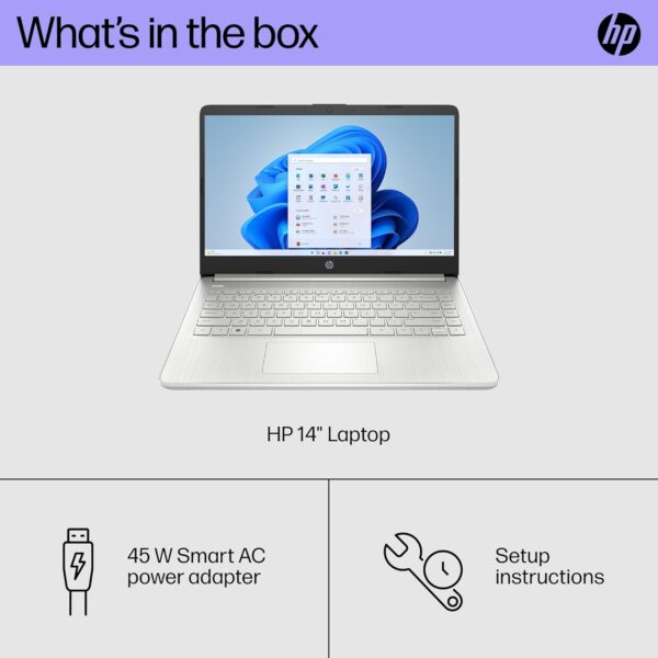 HP 14 inch Laptop, HD Display, 12th Generation Intel Core i3-1215U, 8 GB RAM, 256 GB SSD, Intel UHD Graphics, Windows 11 Home in S Mode, 14-dq5009nr (2024) - Image 8