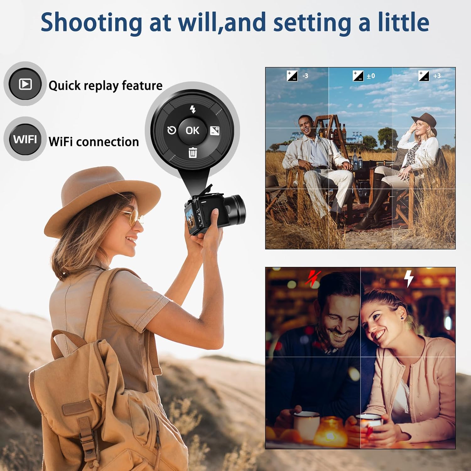 64MP 5K Digital Camera for Photography, Vlogging Cameras for YouTube with 3β Flip Screen,16X Digital Zoom, WiFi& Autofocus,2 Batteries, 32GB TF Card(S200,Black) - Image 4