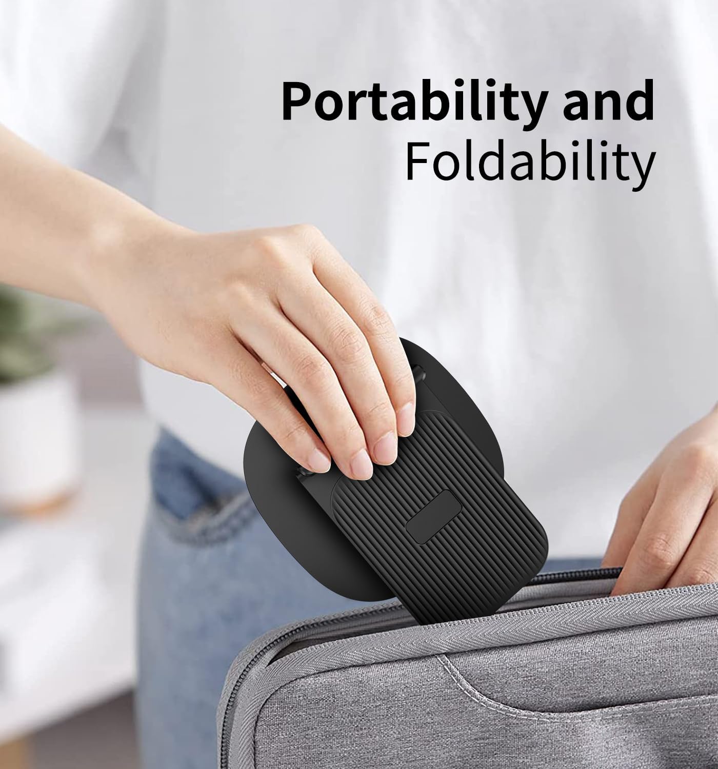 360° Cell Phone Stand for Desk, Cell iPhone Holder for Desk Foldable Office Desk Phone Stand for Video Recording Adjustable Travel Phone Mobile Stand for All Smartphones,iPhone,iPad,Switch(K69-Black) - Image 6