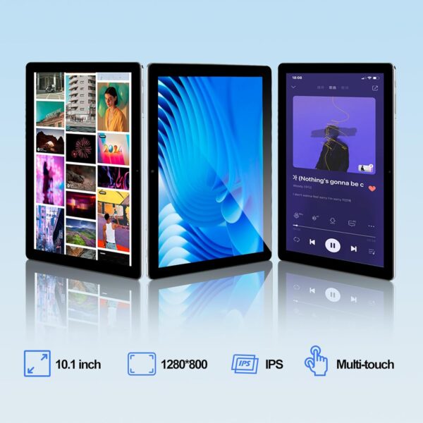 Tablet, 10.1" Android Tablet with Quad-Core Processor, 6GB RAM 64GB ROM, 1280 * 800 HD IPS Touchscreen, 6000 mAh Battery Last up to 8 Hours, WiFi 6, BT 5.2, Dual Camera - Image 5