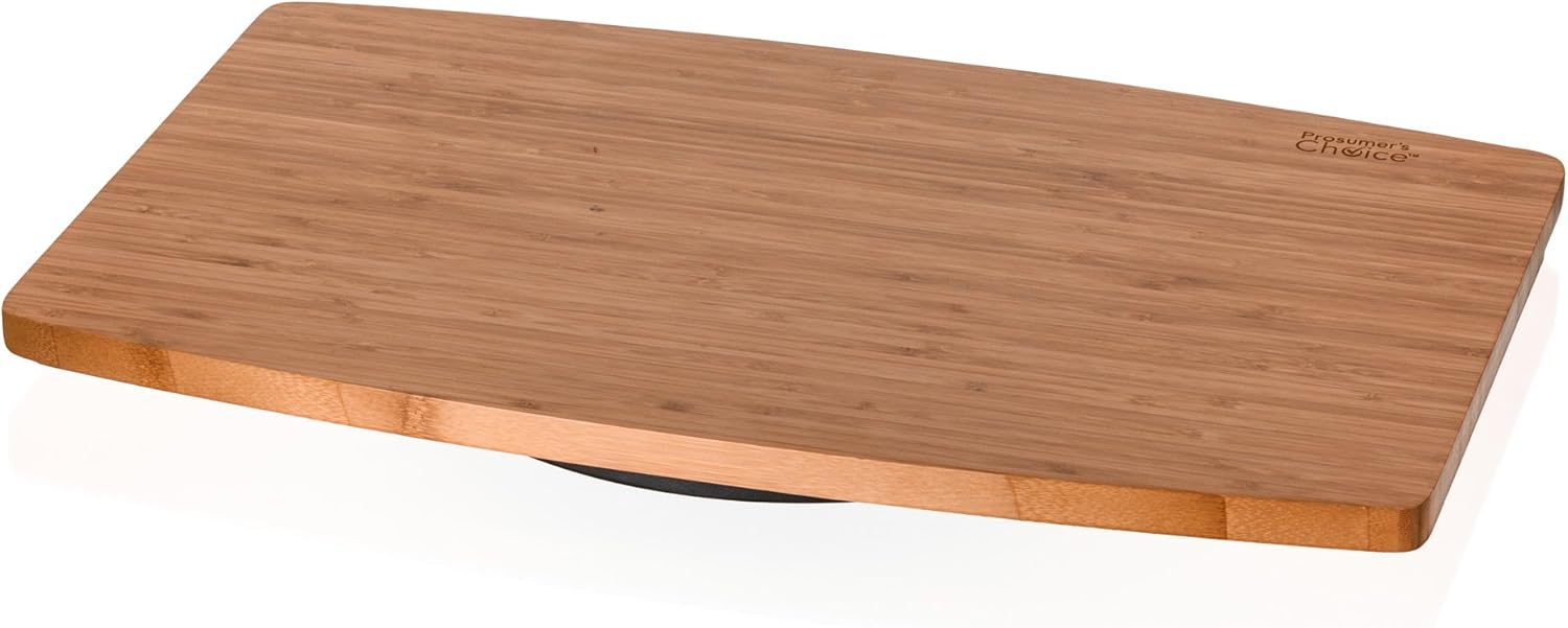 Prosumer's Choice Wooden TV Swivel Stand for LED/LCD TV, Monitors, Stereos, 21-inch Base Surface - Steel Ball Bearings - Lazy Susan Spinning Monitor Stand Rotating TV Stand - 360˚ Rotation