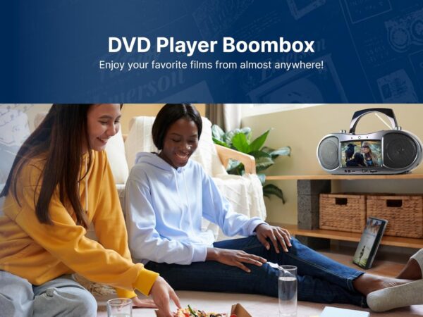 Emerson EDL-2560H Bluetooth DVD Boombox Multimedia Player, Portable Entertainment with 7'' LCD Screen, Digital TV Tuner, Bluetooth Streaming, CD/MP3 Player, AM/FM Radio, USB/SD Playback, Twin Speakers - Image 3