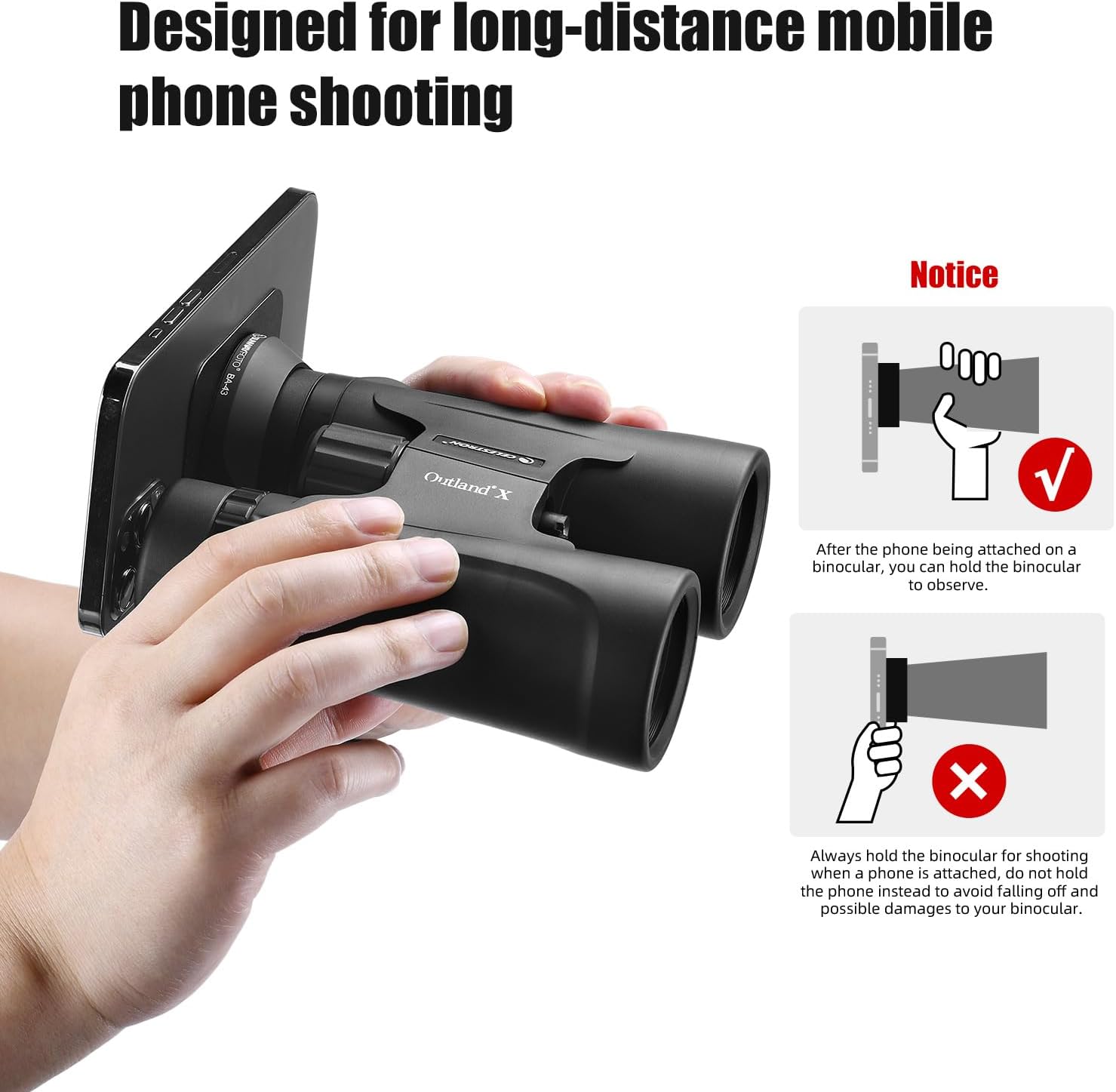 SUNWAYFOTO BA-43 Cell Phone Adapter for Binocular, Universal Smartphone Mount for Binocular, Compatible with Eyepiece Outer Diameter 38-45mm - Image 8