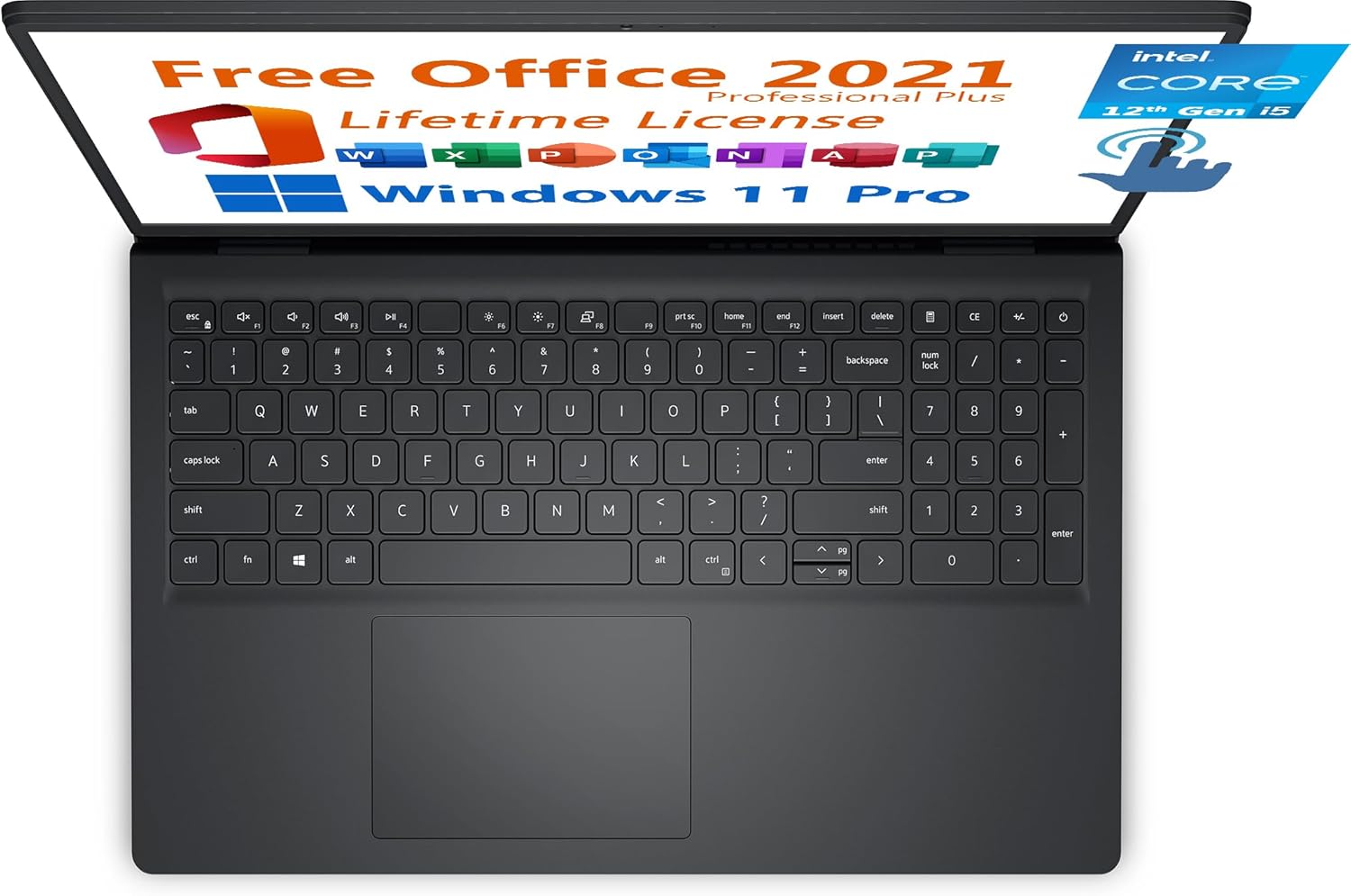 Dell 2024 Inspiron 15 Business Laptop, Free Microsoft Office 2021 with Lifetime License, 15.6"" Touchscreen FHD, Intel 10-Core i5-1235U, 32GB DDR4 RAM, 1TB PCIe SSD, Windows 11 Pro, Black, 3520I512T - Image 4