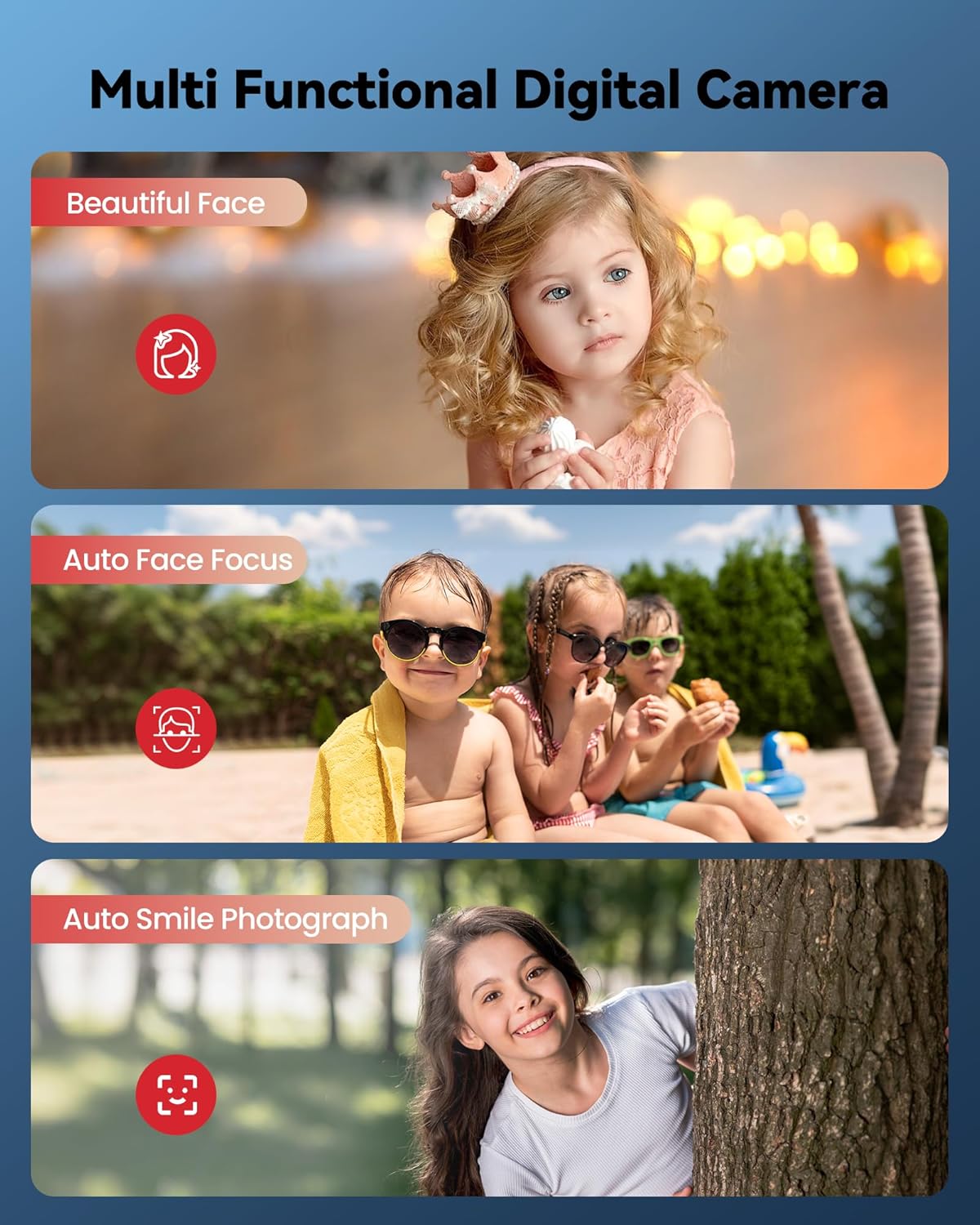 Digital Camera for Kids: FHD 1080P Camera - Video Cameras for Teens - 16X Zoom Shoot Camera for Girls - Compact Camera with 32GB TF Card for Photography - Anti Shake Mini Camera for Vlogging Pink - Image 7