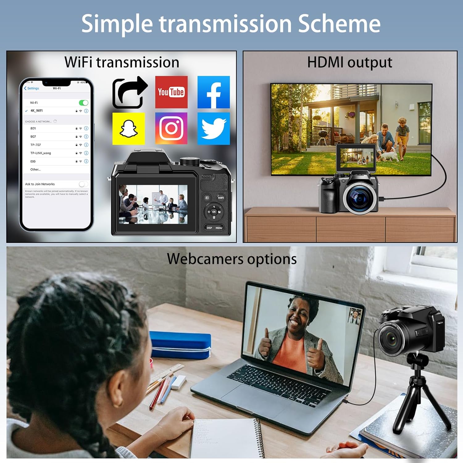 64MP 5K Digital Camera for Photography, Vlogging Cameras for YouTube with 3β Flip Screen,16X Digital Zoom, WiFi& Autofocus,2 Batteries, 32GB TF Card(S200,Black) - Image 7