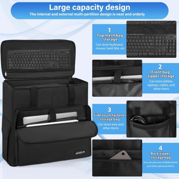 AKOZLIN Desktop Gaming Computer Tower PC Chassis Carrying Case Travel Storage Bag for Keyboard Mouse Accessories - Image 6