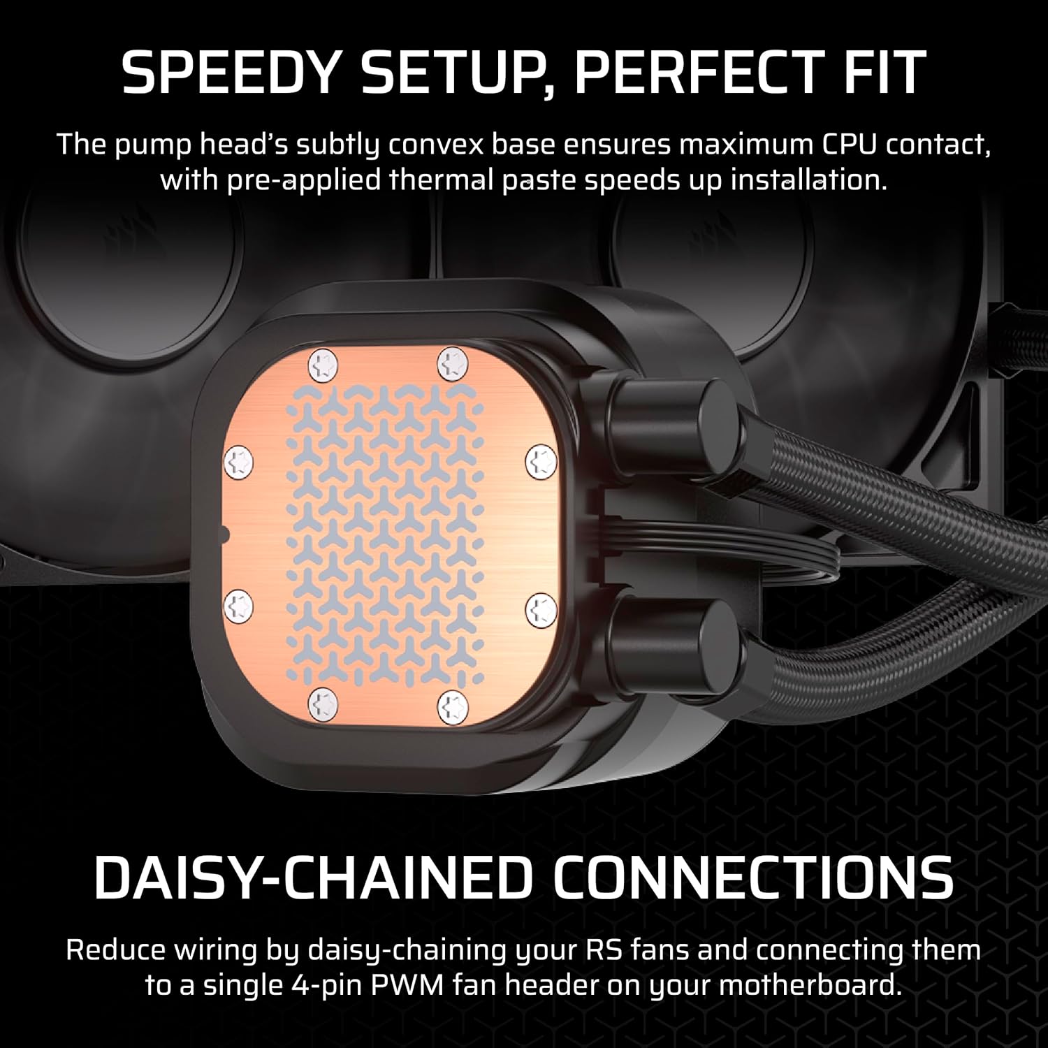 CORSAIR Nautilus 360 RS Liquid CPU Cooler – 360mm AIO – Low-Noise – Direct Motherboard Connection – Daisy-Chain – Intel LGA 1851/1700, AMD AM5/AM4 – 3X RS120 Fans Included – Black - Image 3