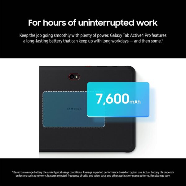 SAMSUNG Galaxy Tab Active4 Pro 10.1” 64GB Wi-Fi Android Work Tablet, LTE Unlocked, 4GB RAM, Rugged Design, Sensitive Touchscreen, Long-Battery Life-for Workers, SM-T630NZKAN20, Black - Image 6