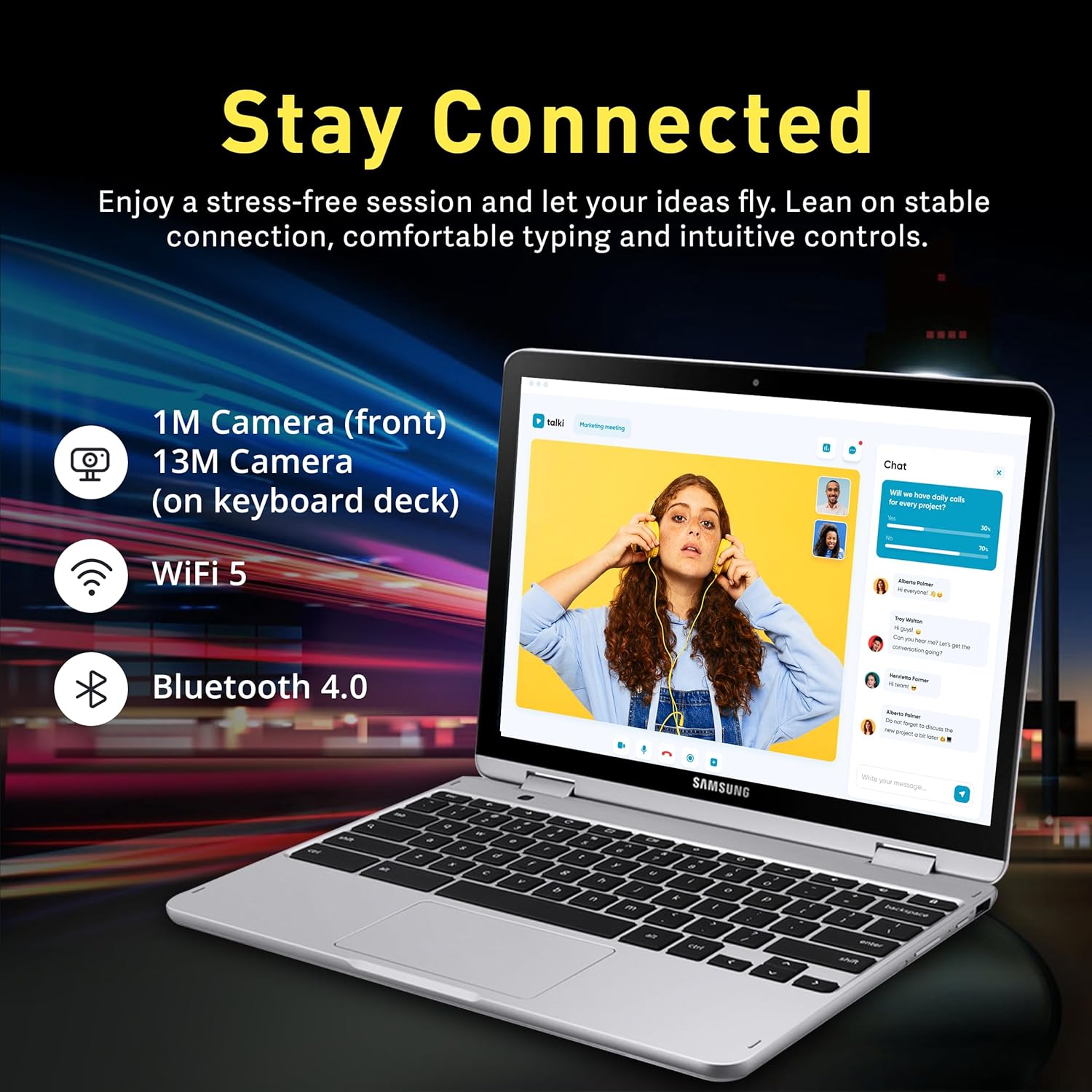 SAMSUNG 12.2" FHD 2-in-1 Touchscreen Chromebook Plus Laptop for Business&Students, Intel Dual-Core, 4GB RAM, 224GB Storage(64GB eMMC+160GB Docking Station Set), Stylus Pen, Wireless Mouse, Silver - Image 5