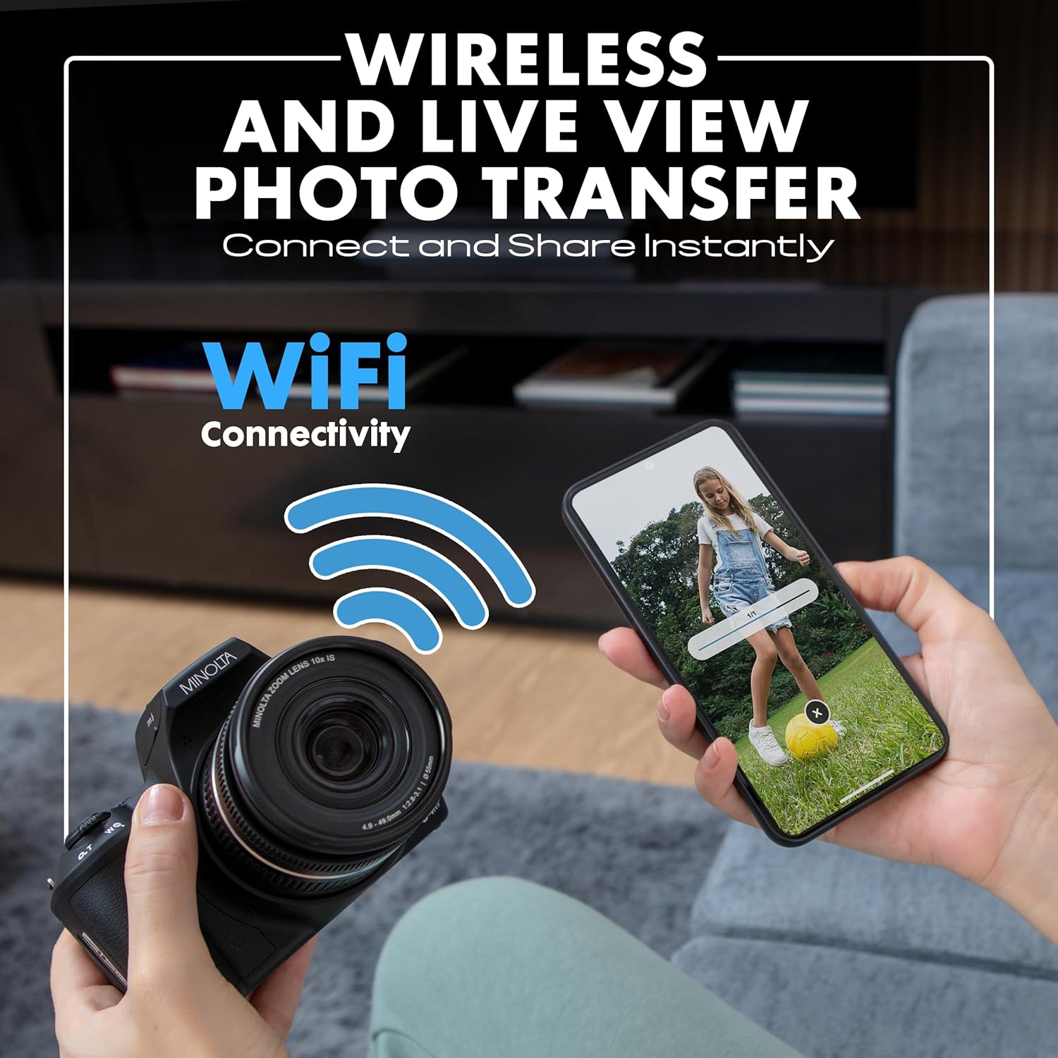 Minolta 64 Mega Pixels Auto Focus Digital Camera with 10x Optical Zoom, 4K Ultra HD Video and Macro Shooting - Image 6