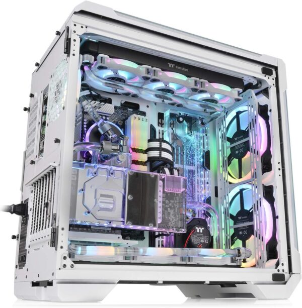 Thermaltake View 51 Snow Motherboard Sync ARGB E-ATX Full Tower Gaming Computer Case with 2 200mm ARGB 5V Motherboard Sync RGB Fans + 140mm Black Rear Fan Pre-Installed CA-1Q6-00M6WN-00, White - Image 8