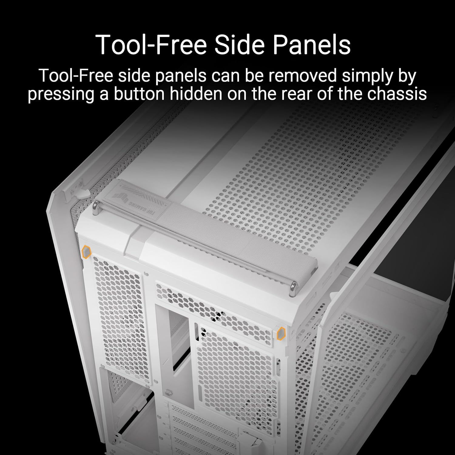 ASUS TUF Gaming GT502 Horizon ATX Mid-Tower Gaming Case (Boundless Panoramic Design, Dual-Chamber, Independent CPU and GPU Cooling Zones, Tool-Free Side Panels, USB 10 Gbps Type-C® Front Panel) - Image 4