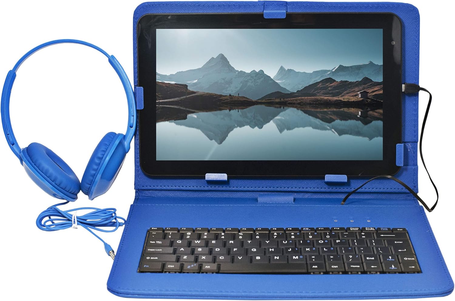 Craig CMP840 BUN-BL-HD Quad Core 10.1 in. Tablet with Keyboard Case & Headphones in Blue - Image 5