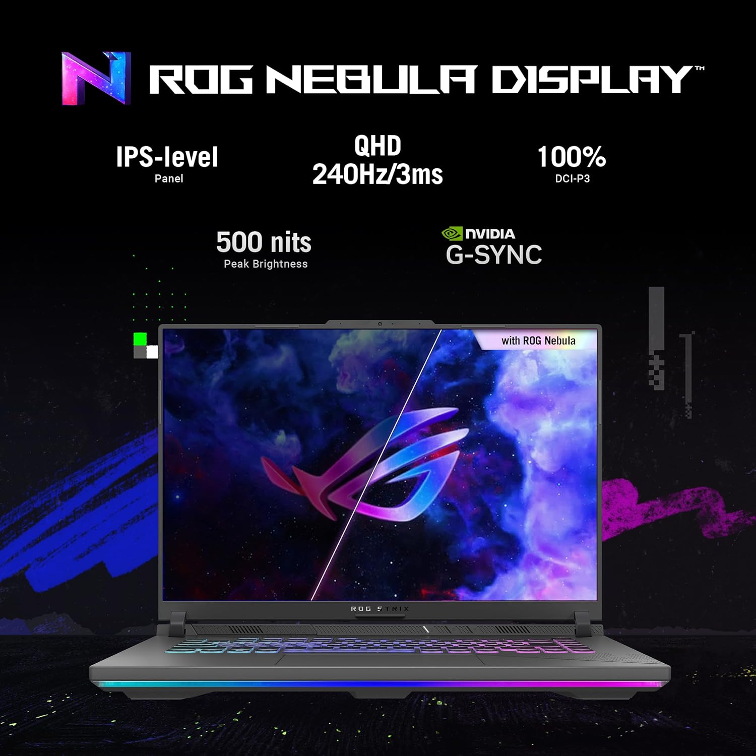 ASUS ROG Strix G16 Gaming Laptop, 16” Nebula Display 16:10 QHD 240Hz, GeForce RTX 4060, Intel® Core™ i9-14900HX, 16GB DDR5-5600, 1TB PCIe SSD, Wi-Fi 6E, Windows 11, G614JVR-ES94 - Image 6