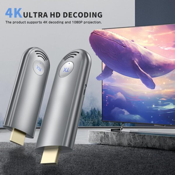Wireless HDMI Transmitter and Receiver, Plug & Play Portable 2.4G/5G Wireless HDMI Extender Kit for Streaming Video and Audio to Monitor from Laptop/PC/TV Box/Projector - Image 5