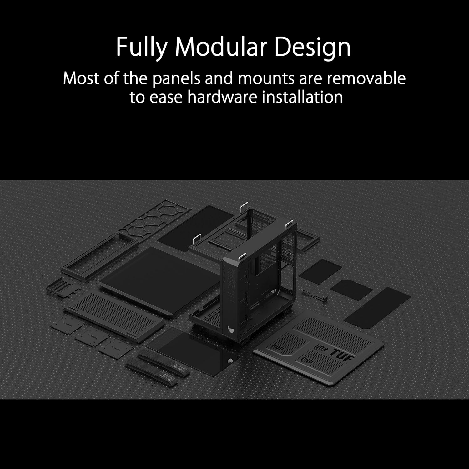 ASUS TUF Gaming GT502 Horizon ATX Mid-Tower Gaming Case (Boundless Panoramic Design, Dual-Chamber, Independent CPU and GPU Cooling Zones, Tool-Free Side Panels, USB 10 Gbps Type-C® Front Panel) - Image 7