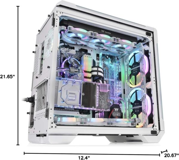 Thermaltake View 51 Snow Motherboard Sync ARGB E-ATX Full Tower Gaming Computer Case with 2 200mm ARGB 5V Motherboard Sync RGB Fans + 140mm Black Rear Fan Pre-Installed CA-1Q6-00M6WN-00, White - Image 19